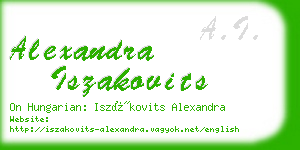 alexandra iszakovits business card